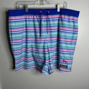 Men's‎ Vineyard Vines Size XL Striped Multicolor Lined Swim Trunks 6.5" Inseam